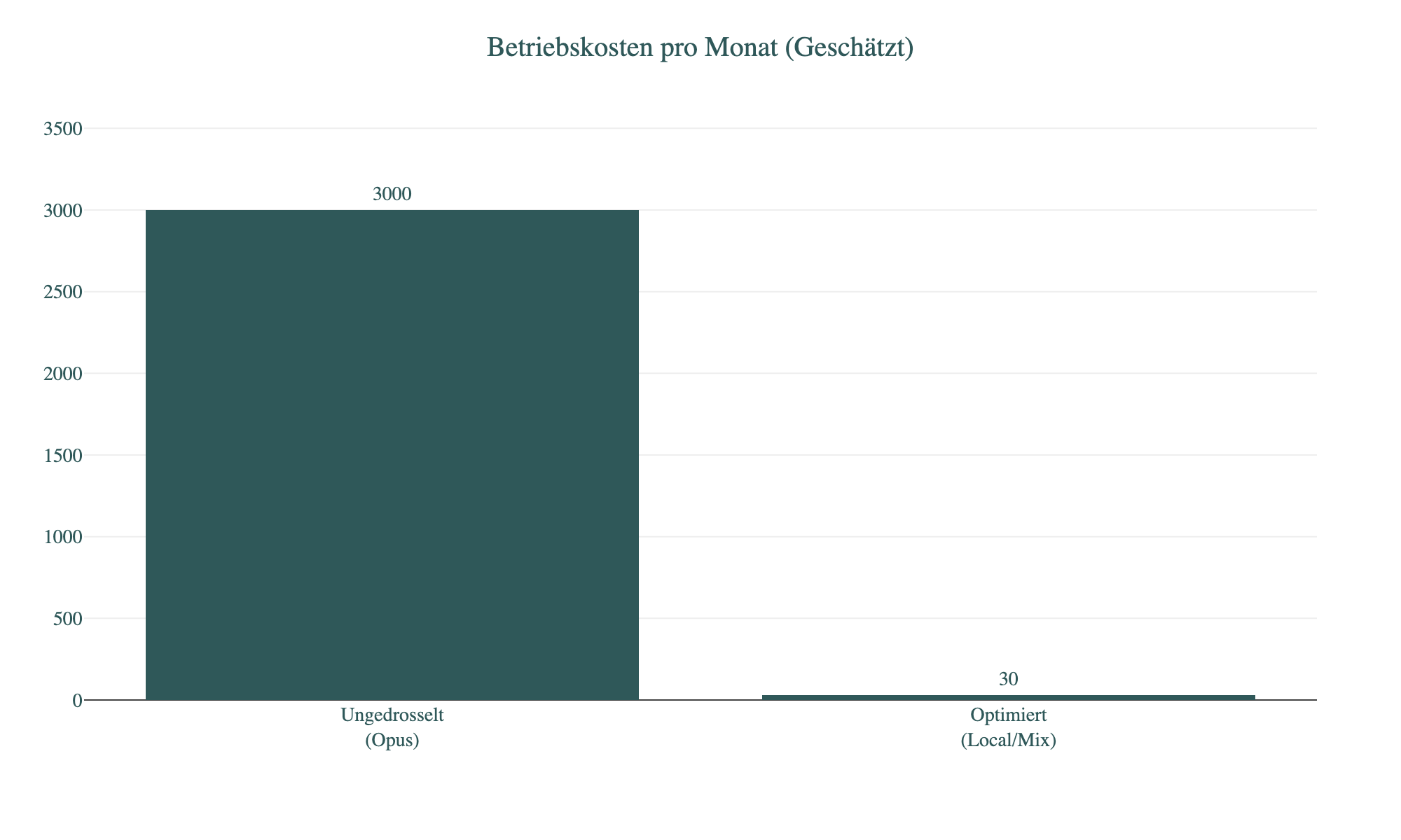Diagramm: Betriebskosten pro Monat (Geschätzt)