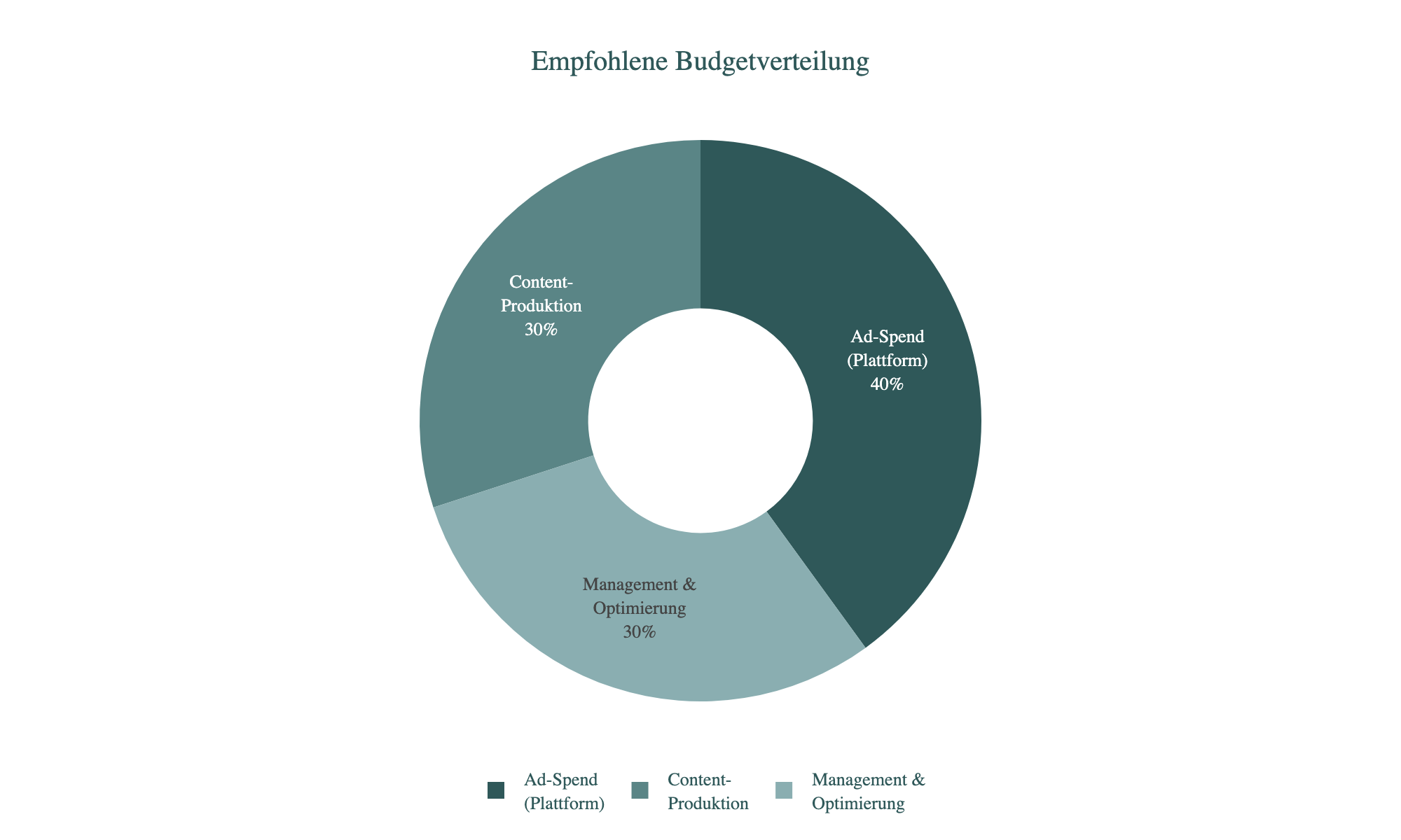 Diagramm: Empfohlene Budgetverteilung